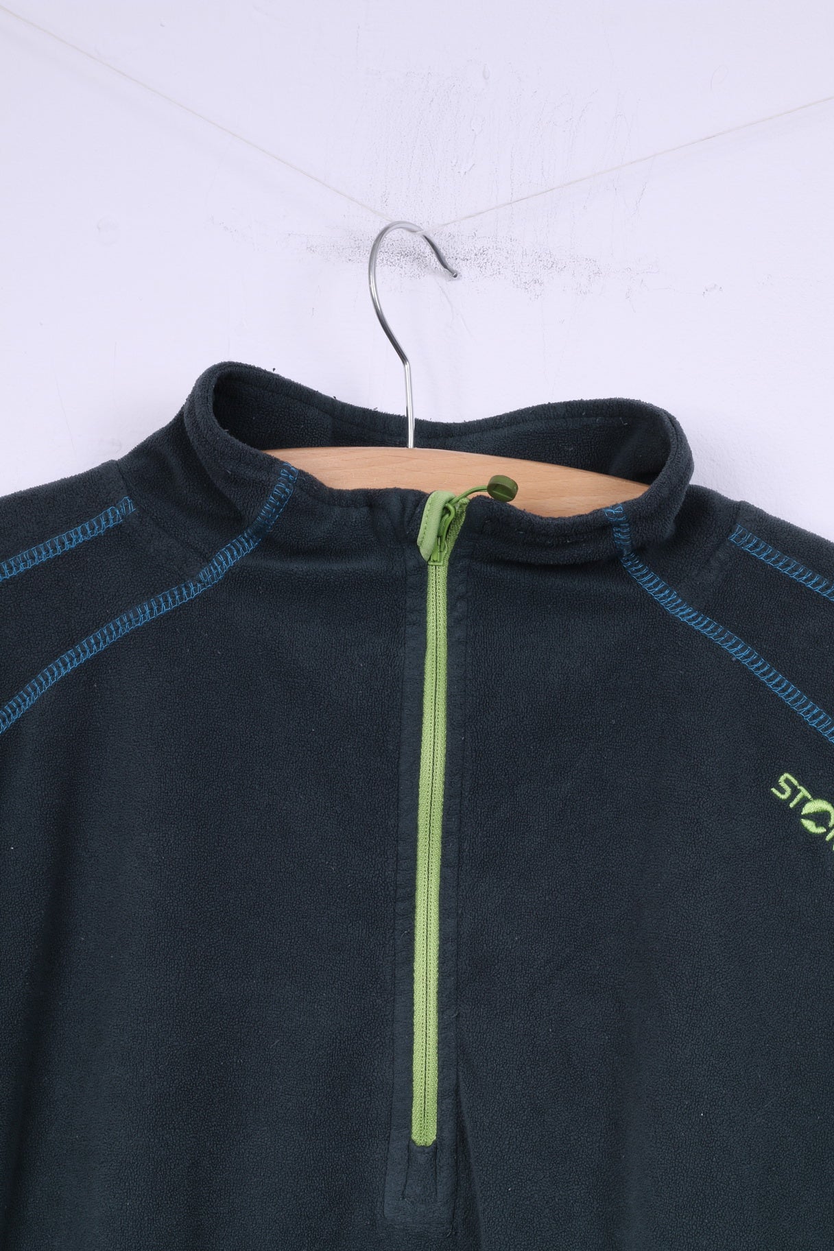 Stormberg Mens M Fleece Top Green Sportswear Top Sweatshirt Zip Neck