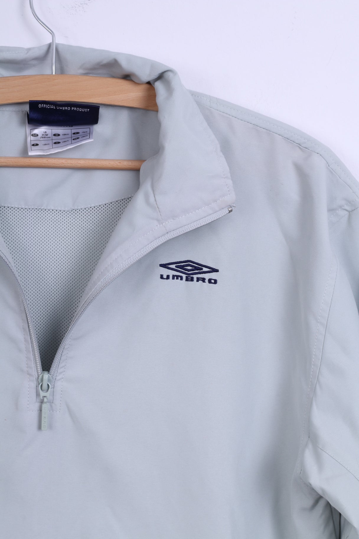 Umbro Youth LB 158 Pullover Jacket Grey Lightweight Training Top