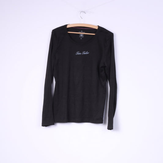 Tom Tailor Camicia XL da donna a maniche lunghe in cotone nero 