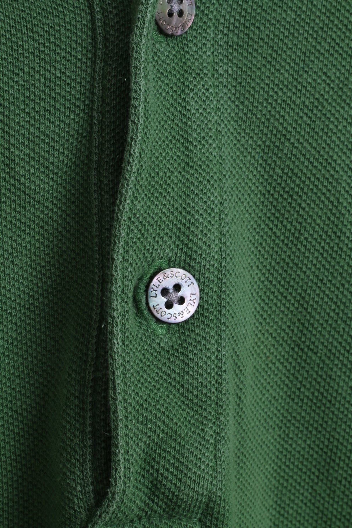 Lyle &amp; Scott Vintage Polo Homme S (XS) Vert Coton Boutons Détaillés