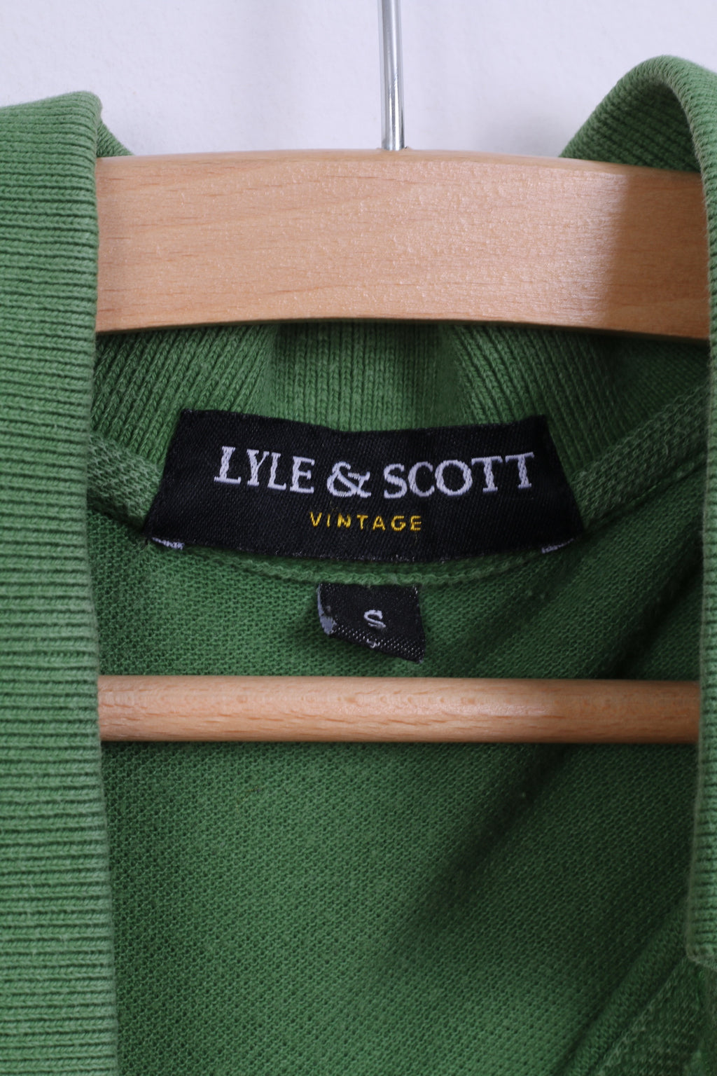 Lyle &amp; Scott Vintage Polo Homme S (XS) Vert Coton Boutons Détaillés