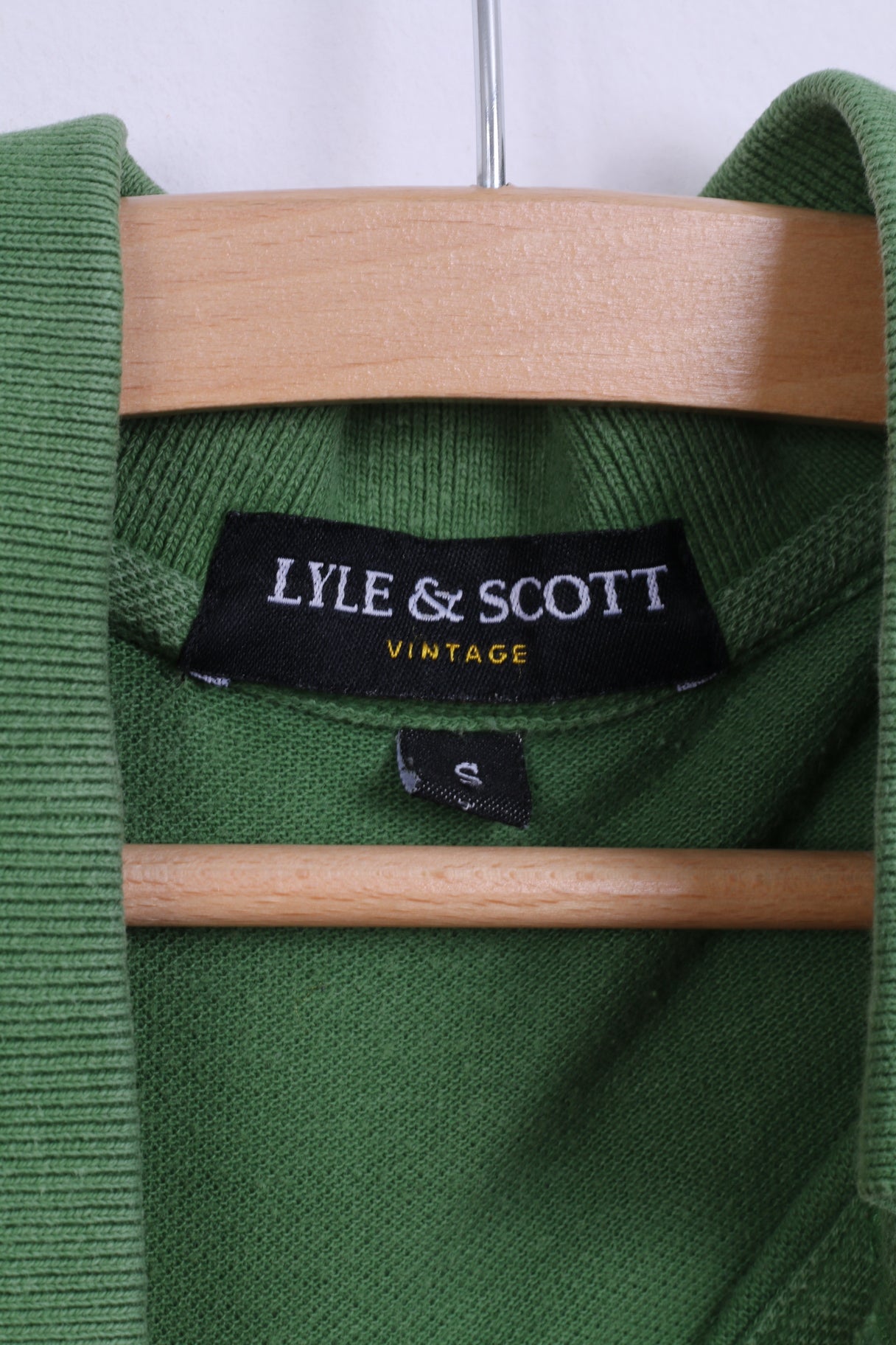 Lyle &amp; Scott Vintage Polo Homme S (XS) Vert Coton Boutons Détaillés