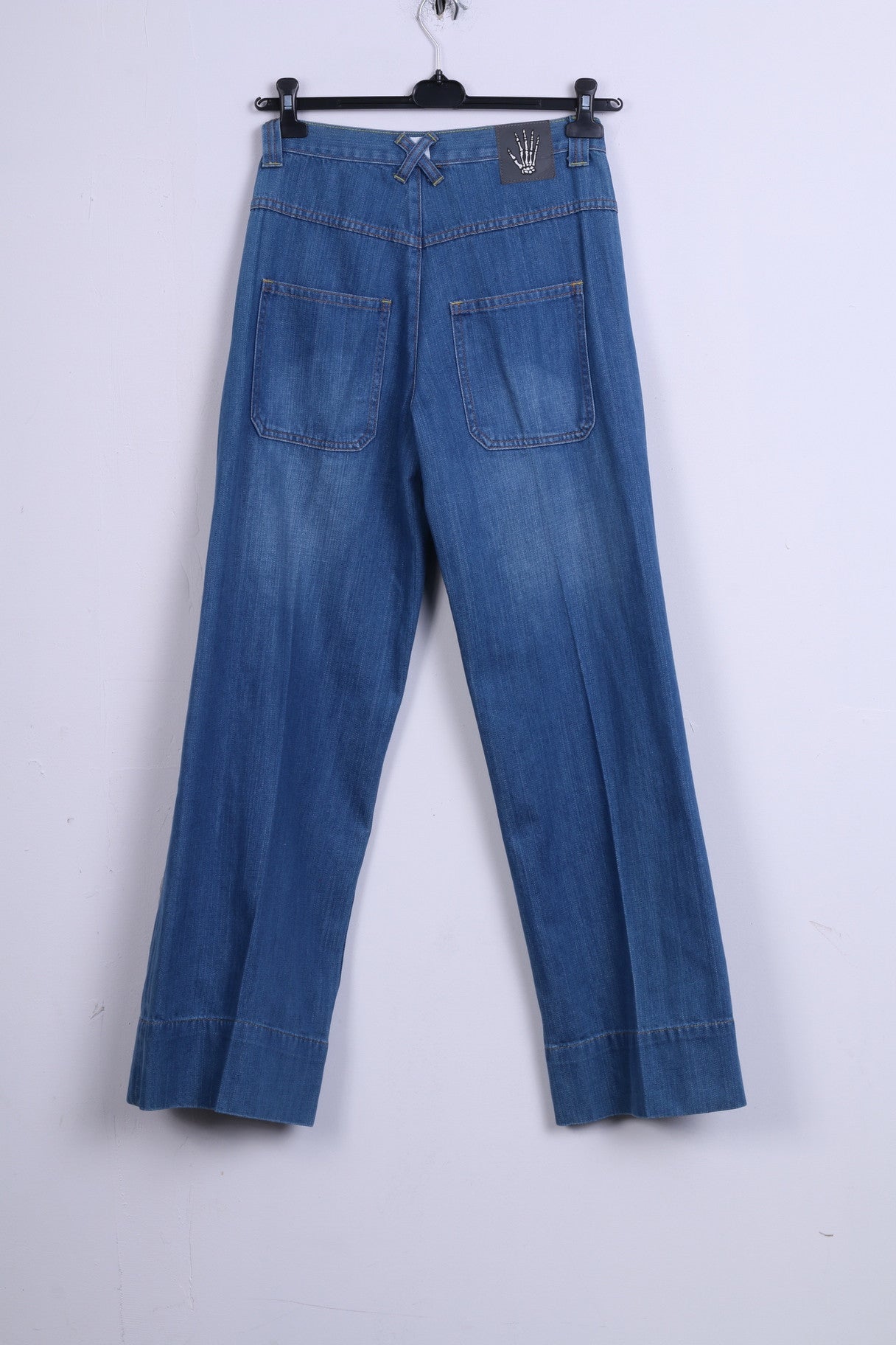 Cheap Monday Womens W29 L32 Trousers Denim Jeans Blue Cotton Wide Pants