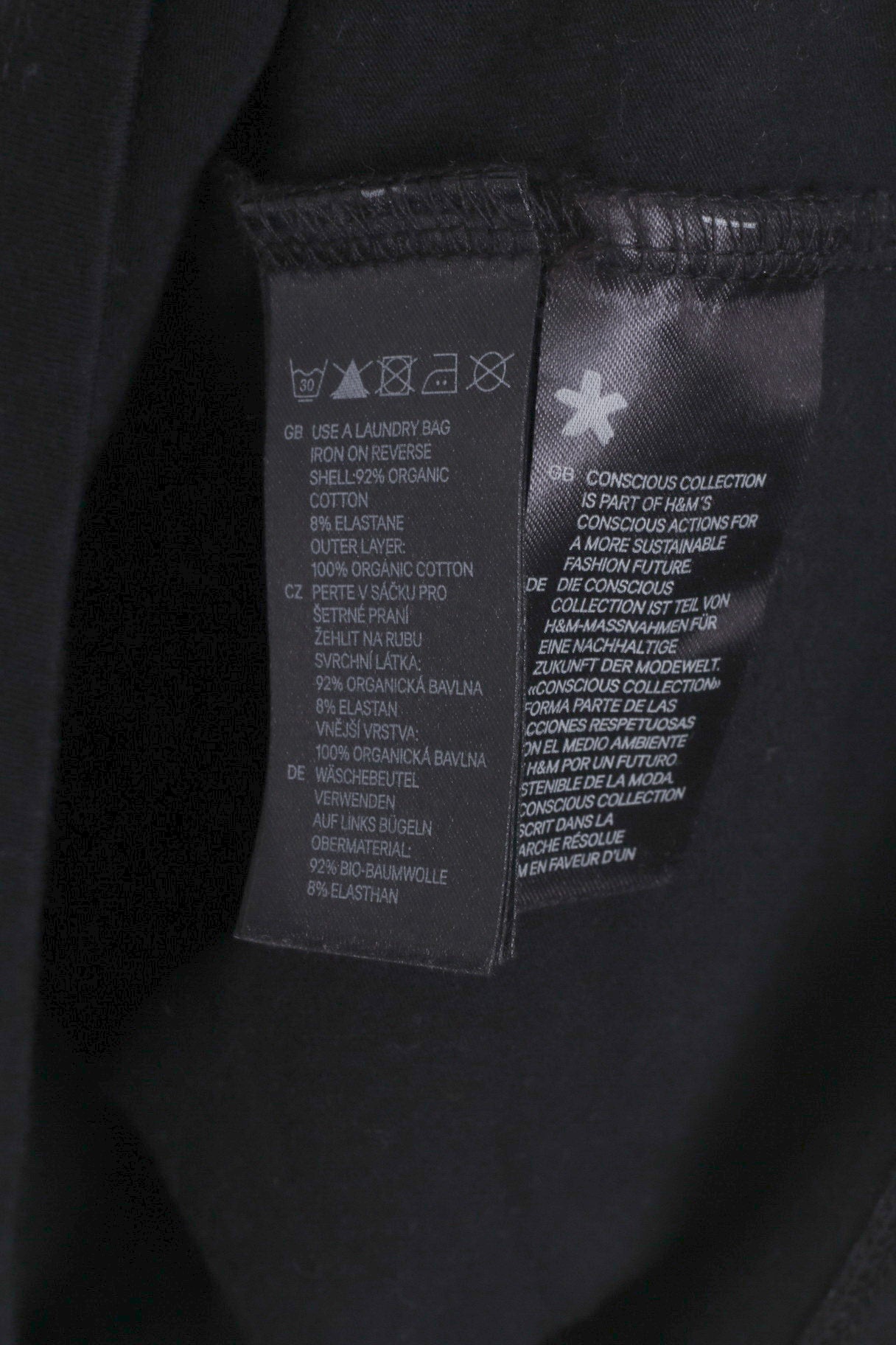 Camicia nera lucida con paillettes tunica da donna della collezione H&amp;M Conscious 36 S 