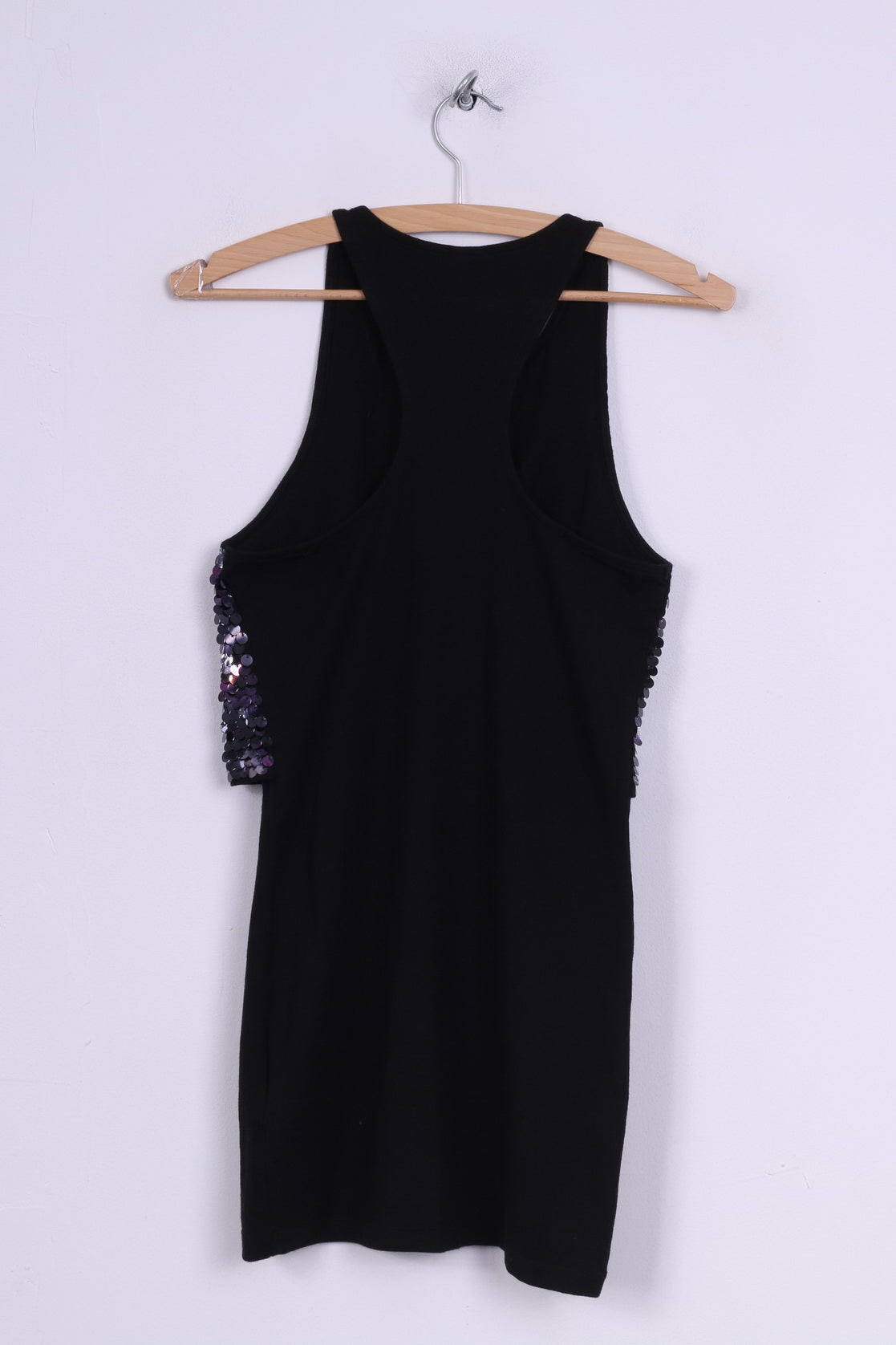 Camicia nera lucida con paillettes tunica da donna della collezione H&amp;M Conscious 36 S 