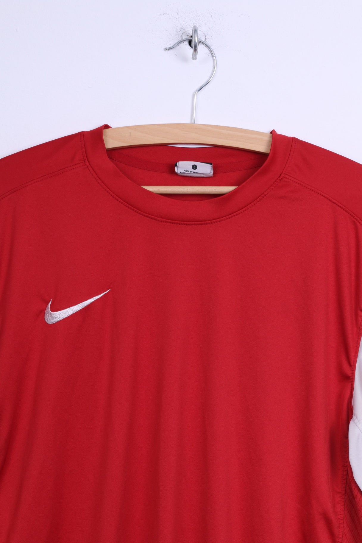Maglia Nike L da uomo rossa Dri Fit Sport Training Football Jersey Top