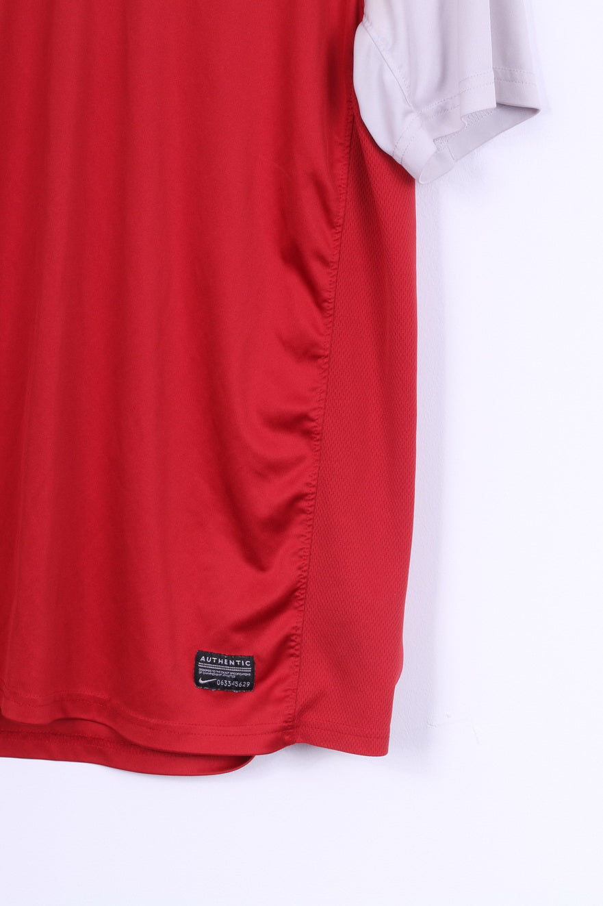 Maglia Nike L da uomo rossa Dri Fit Sport Training Football Jersey Top