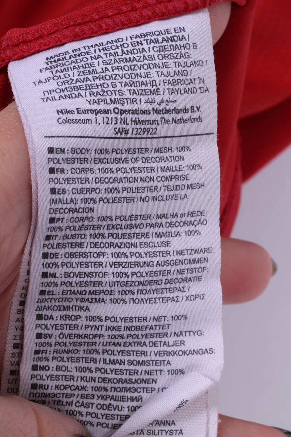 Maglia Nike L da uomo rossa Dri Fit Sport Training Football Jersey Top