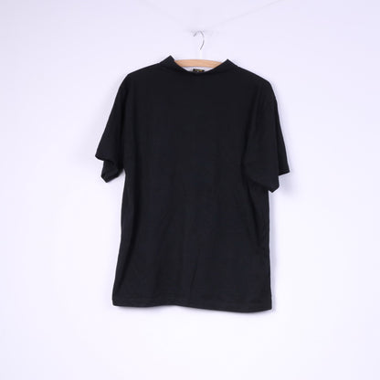 Get Mens L Shirt Asian Style Black Short Sleeve Cotton Top