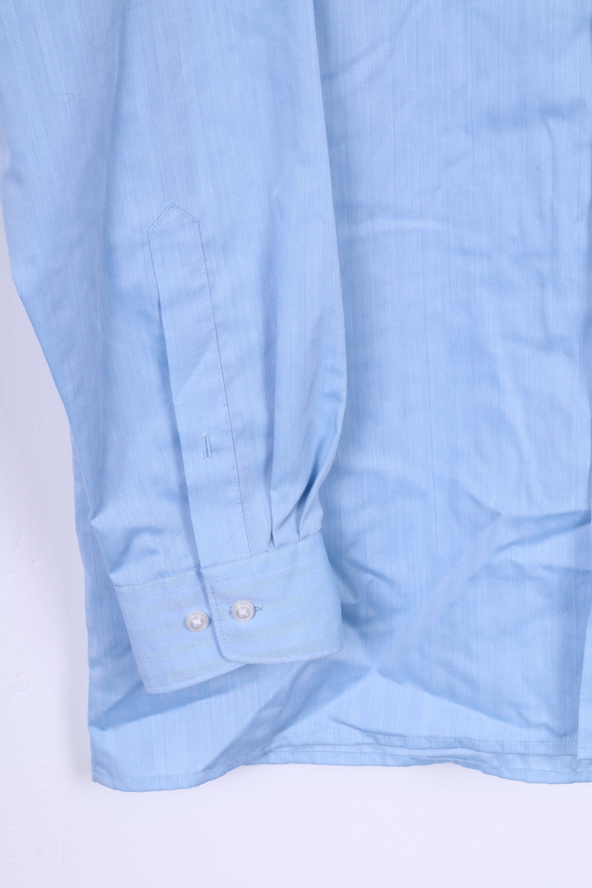 OLYMP Luxor Mens 17 43 XL Casual Shirt Blue Cotton Sim Fit Long Sleeve