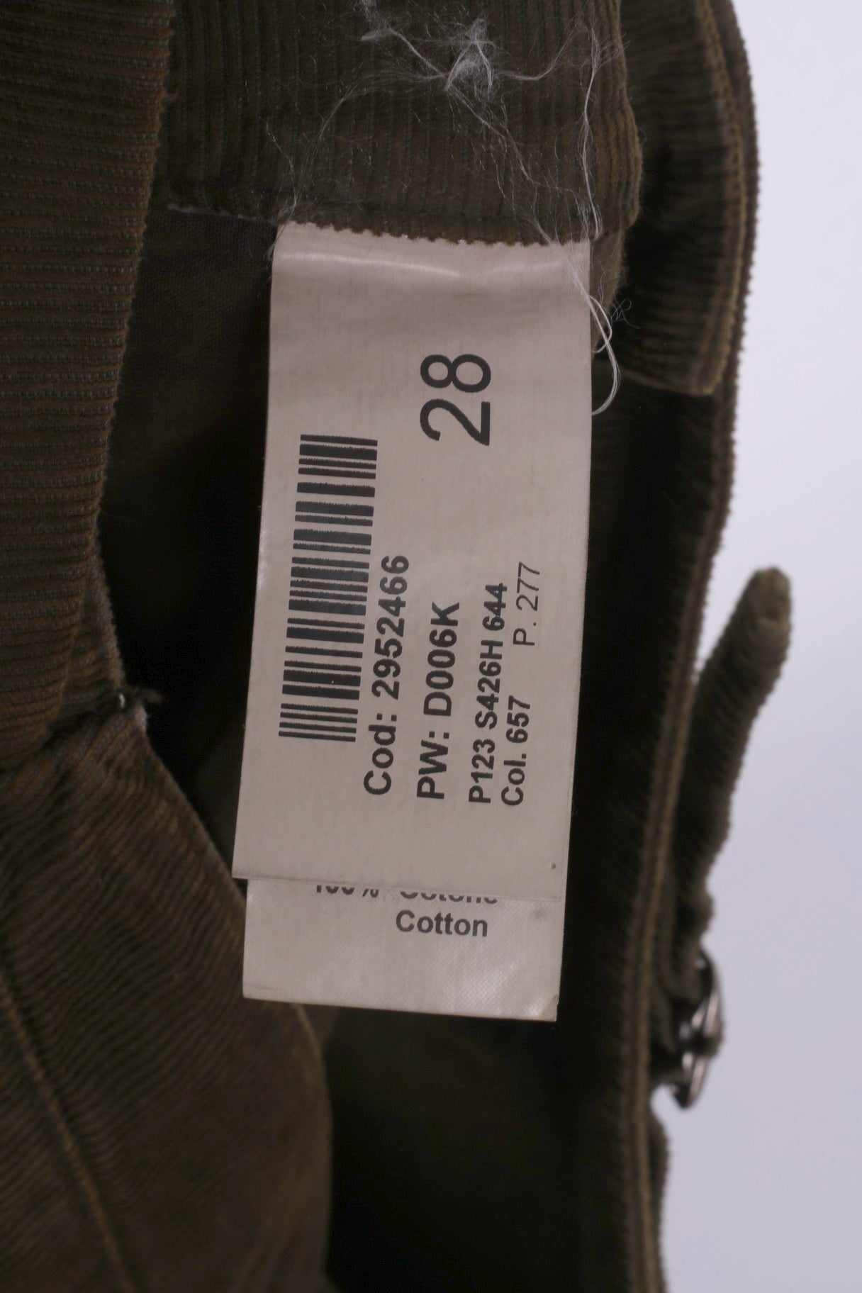 Dondup Donna 28 Pantaloni Verde Velluto A Coste Cotone D006K Italia Toppe Al Ginocchio