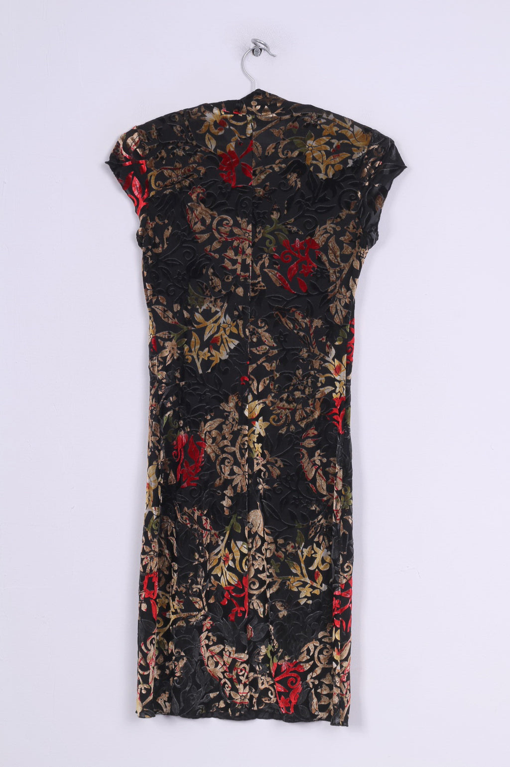 Adda Abbigliamento personalizzato Abito da donna 38 S Nero Mini stampa floreale in stile cinese 