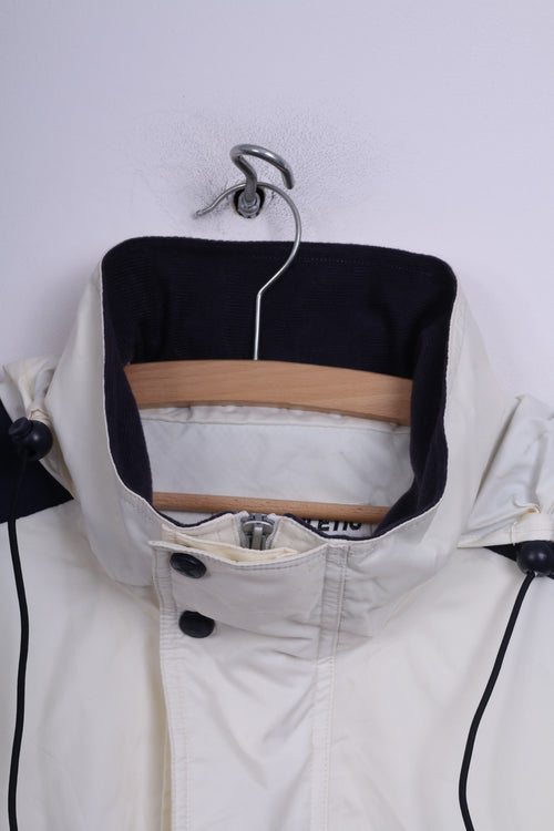 Athletic-Press Veste à capuche M pour homme Crème avec fermeture éclair complète en nylon imperméable 