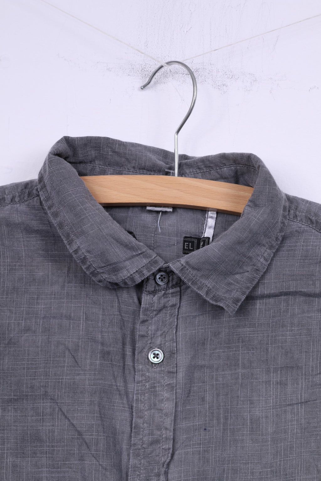 Diesel M Camicia casual da uomo a maniche corte in cotone grigio, top estivo