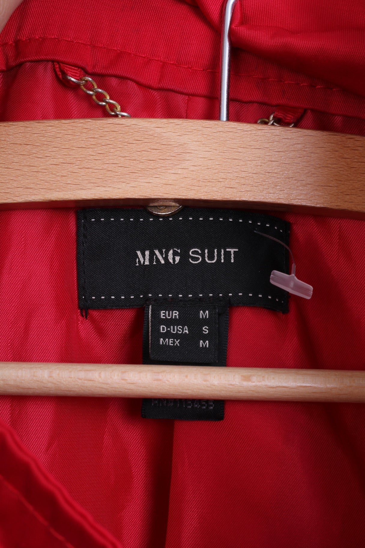 MNG SUIT Womens M Long Jacket Red Coat Mango