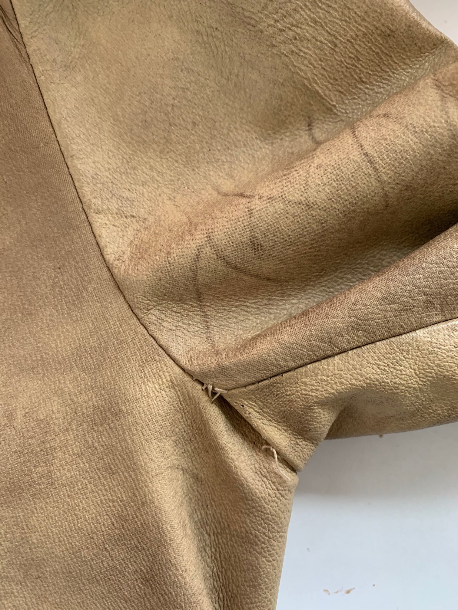 FLORENCE Bridge Cappotto da donna Beige Vera pelle Vintage monopetto