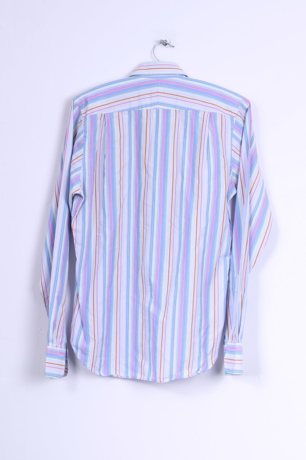 Charles Tyrwhitt Mens S Casual Shirt Cotton Blue Striped Long Sleeve
