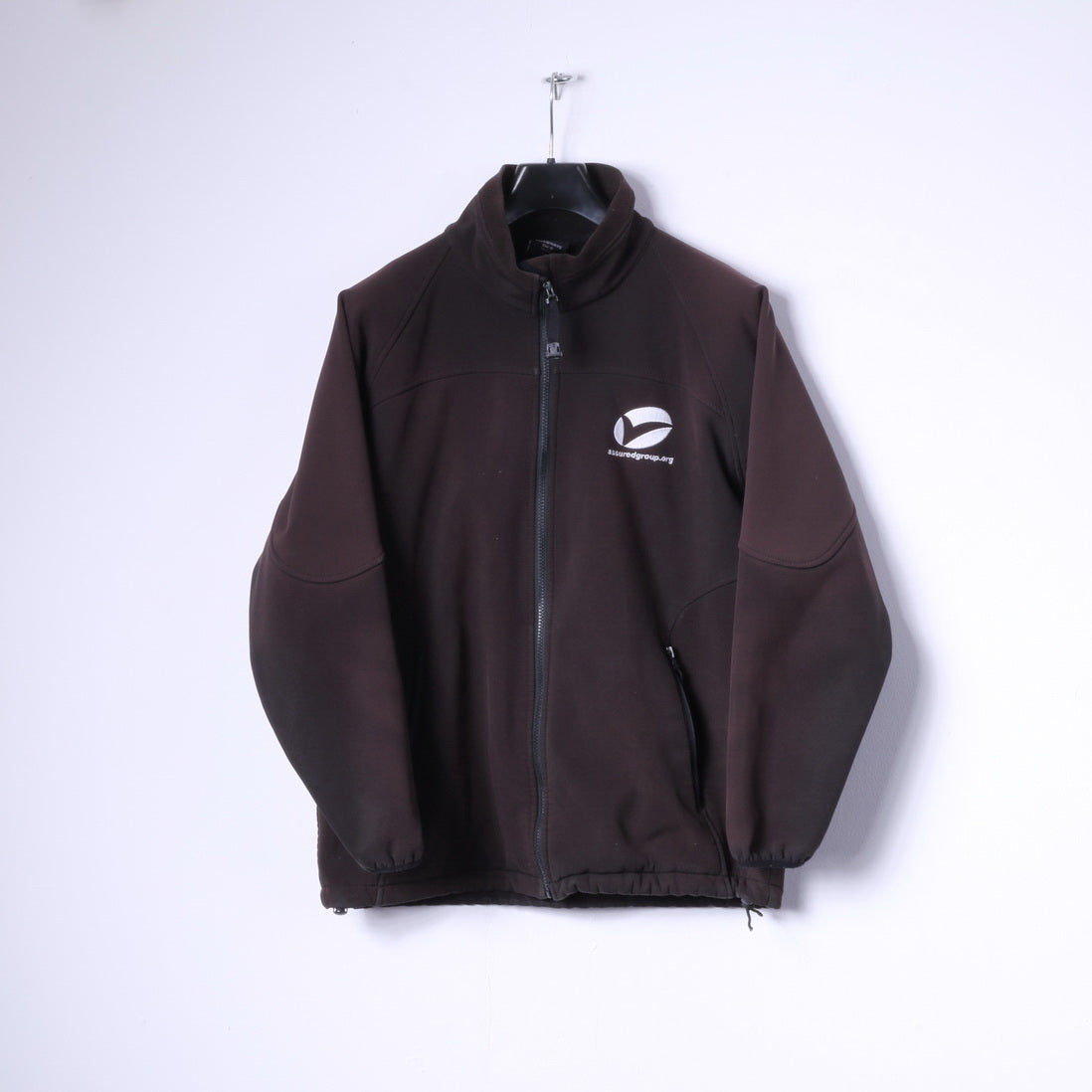 Assuredgroup Veste M pour homme en softshell marron avec fermeture éclair complète