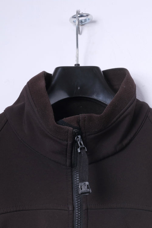 Assuredgroup Veste M pour homme en softshell marron avec fermeture éclair complète