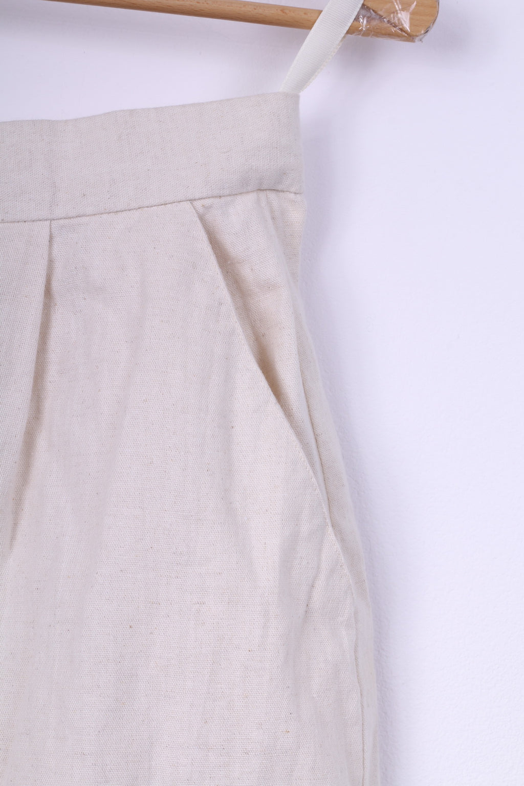 Mia Cassara Roma Womens 12 M Suit Pencil Skirt Blazer Beige Cotton Linen 2 Piece