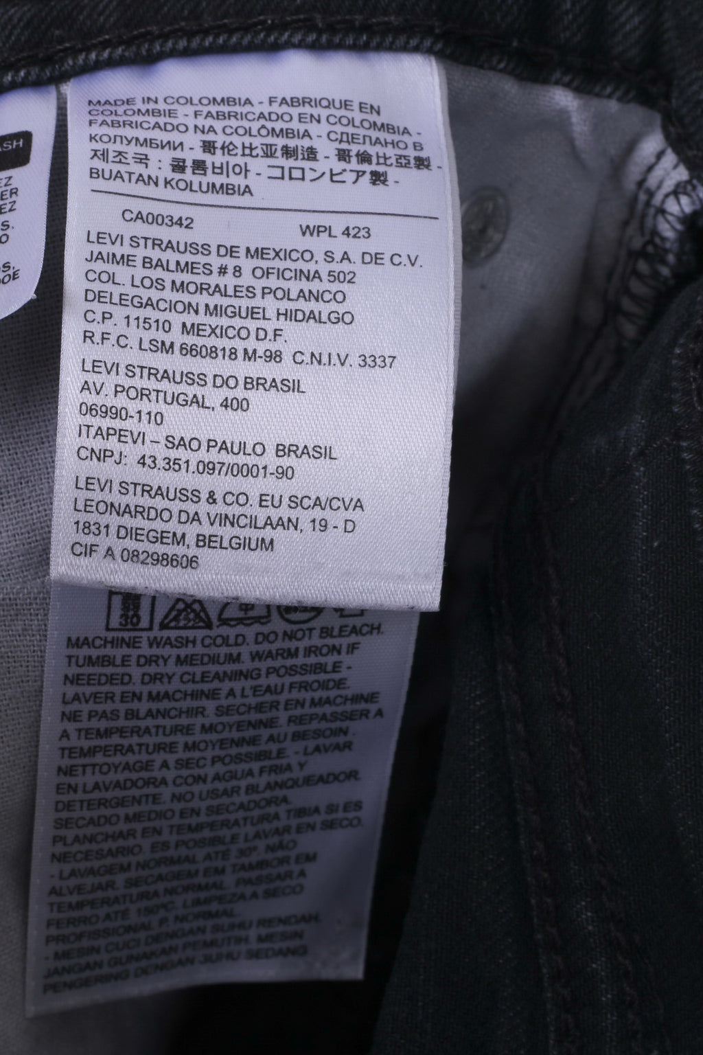 Pantaloni Levi Strauss&amp;Co Uomo W32 L32 Denim Nero Cotone