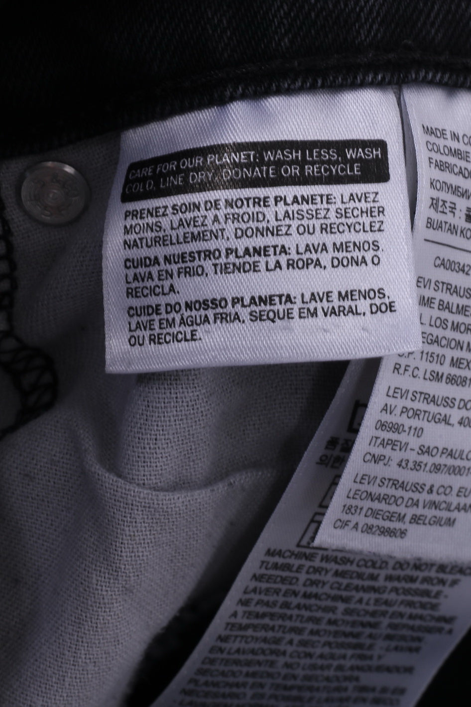 Pantaloni Levi Strauss&amp;Co Uomo W32 L32 Denim Nero Cotone