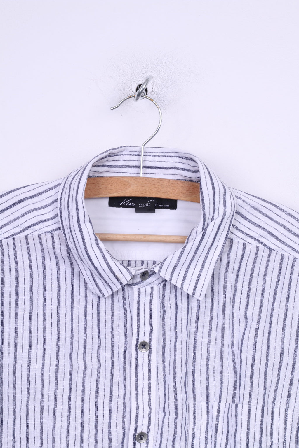 Kenneth Cole Chemise décontractée en coton rayé à manches longues pour homme