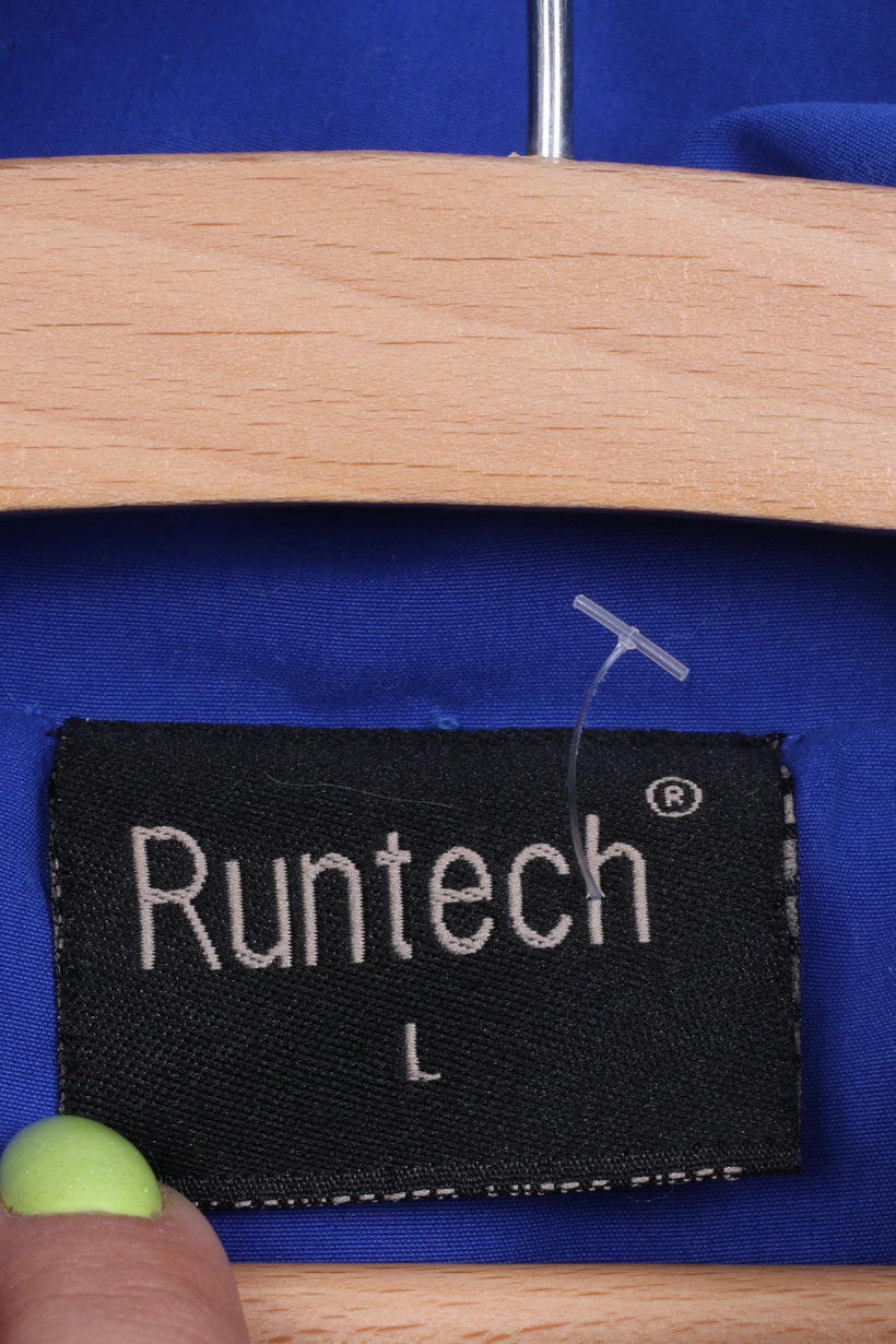 Runtech Mens L Track Top Jacket Blue Full Zipper