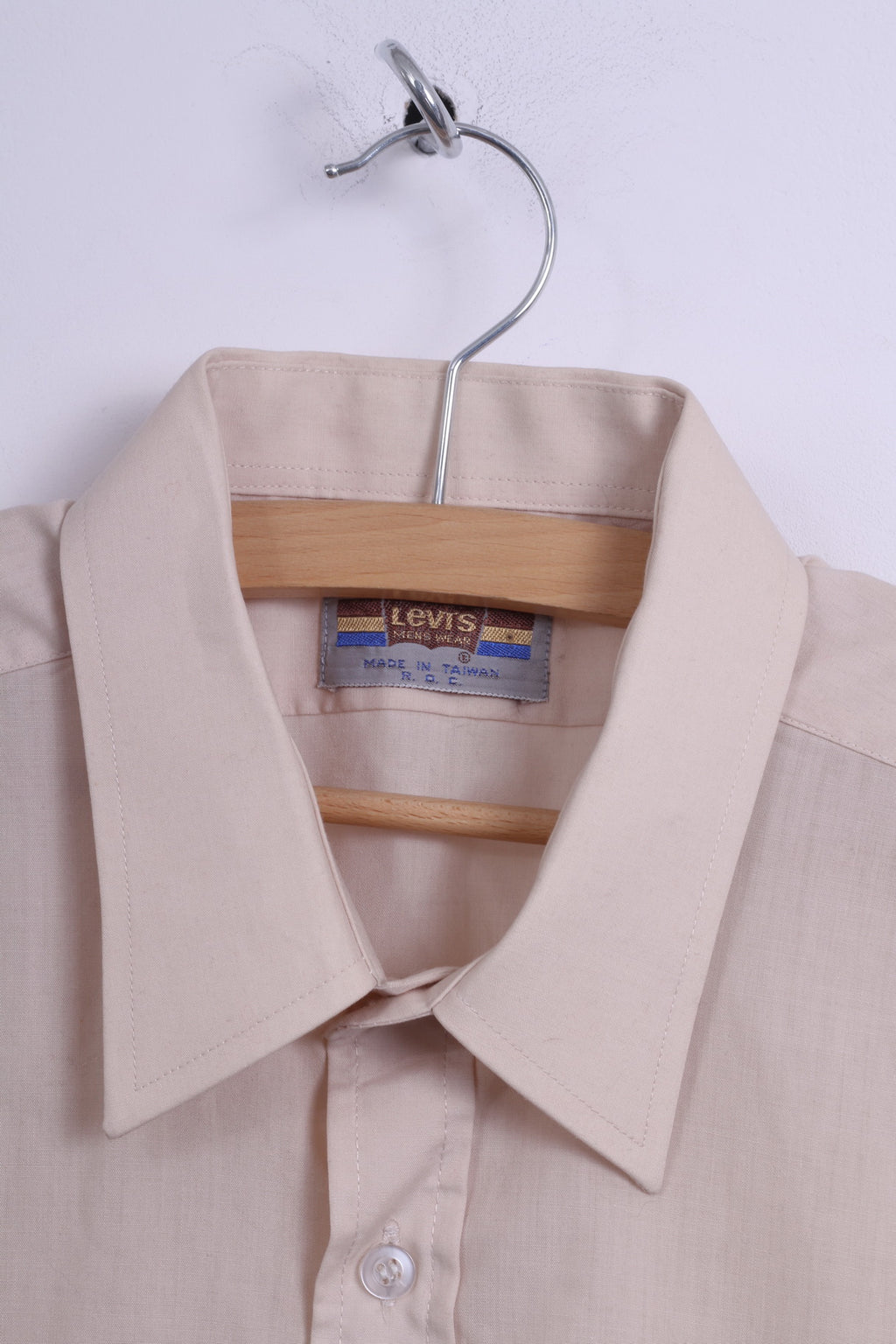 Levis Uomo 16 41 S Camicia casual in cotone beige a maniche corte