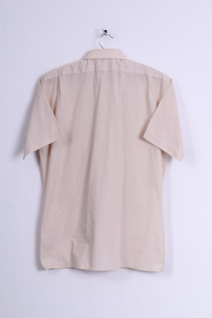 Levis Mens 16 41 S Casual Shirt Beige Cotton Short Sleeve