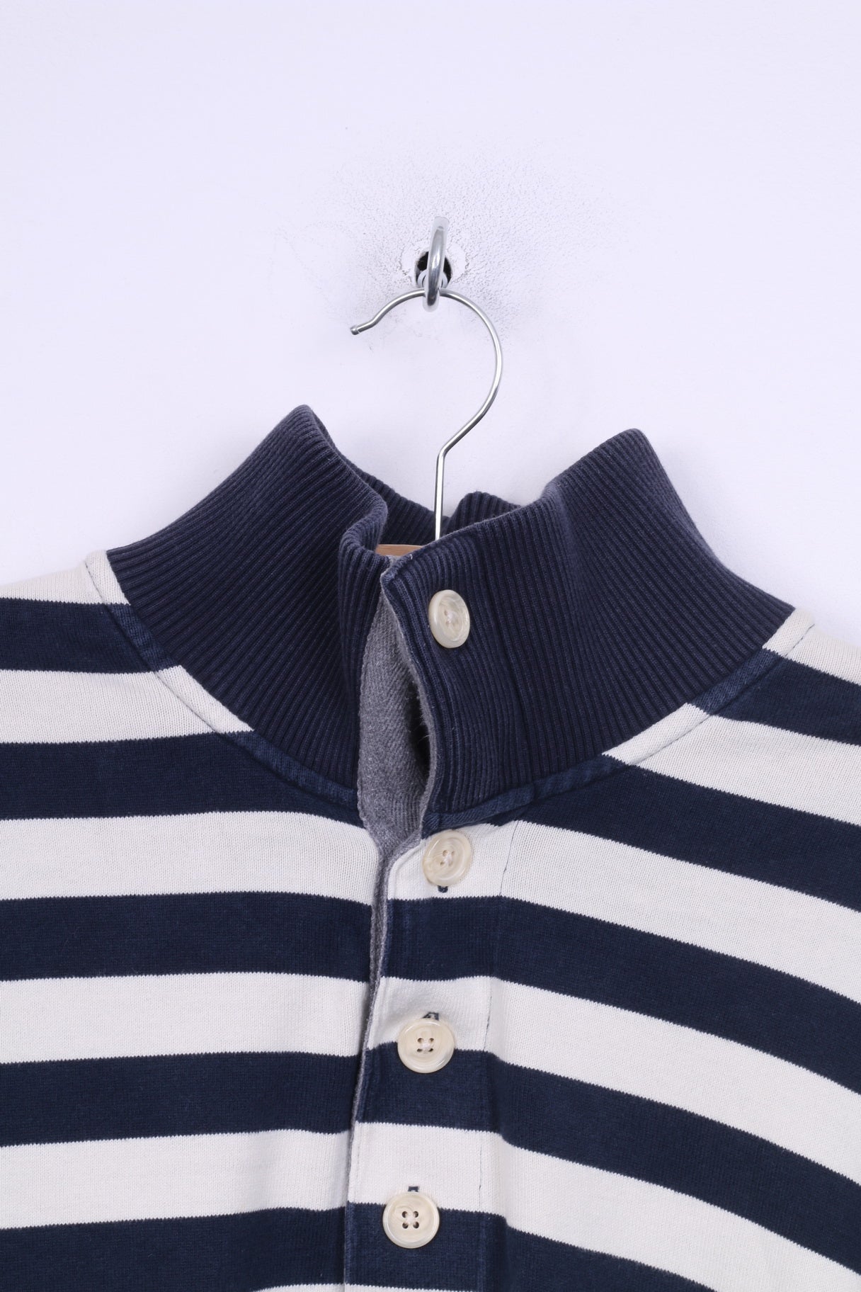Gant Mens XL Jumper Cotton Sweater Striped Cotton Navy