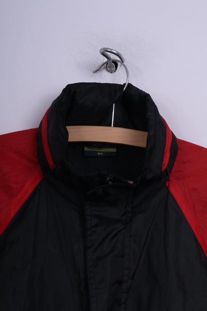 Saruccia Sportiv Boys 164 Lightweight Jacket Black Full Zipper Hidden Hood Sportswear