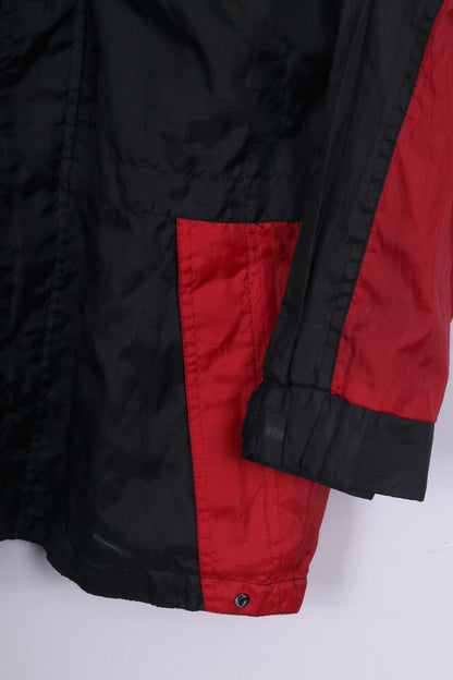 Saruccia Sportiv Boys 164 Lightweight Jacket Black Full Zipper Hidden Hood Sportswear