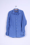 GAP Camicia casual XL da uomo in cotone elasticizzato blu a maniche lunghe