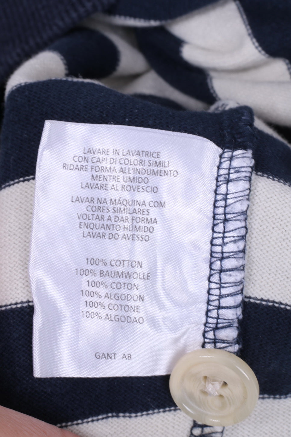 Gant Uomo XL Maglione in cotone Maglione a righe in cotone blu scuro
