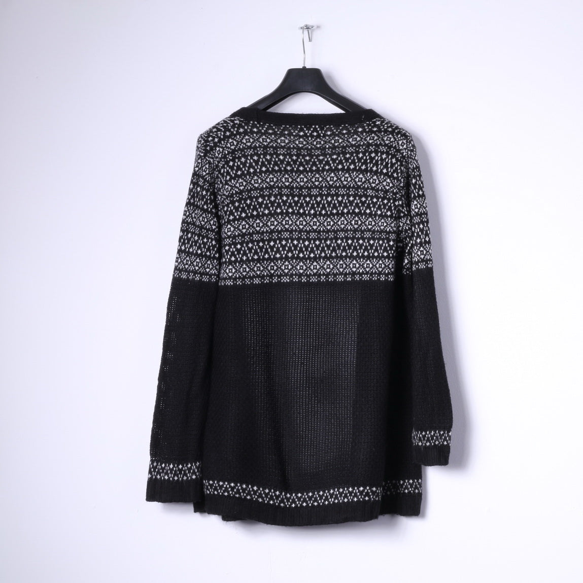 New Look Knitwear Womens 12 40 M Open Front Cardigan Black Sweater Top