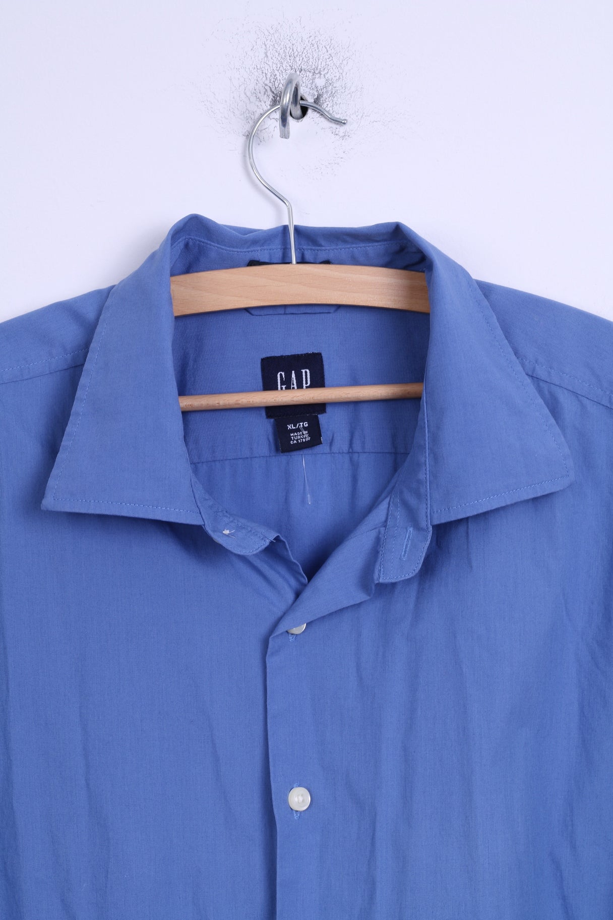GAP Chemise décontractée XL pour homme en coton stretch à manches longues Bleu