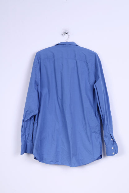 GAP Mens XL Casual Shirt Blue Cotton Stretch Long Sleeve
