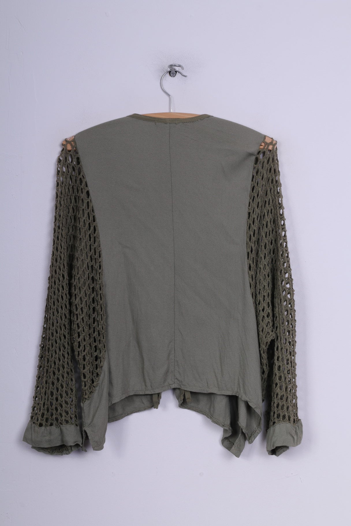 Piment Rouge Cardigan court XL pour femme en tricot au crochet Vert Boho Italie