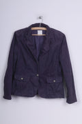 Hirsch. Giacca blazer da donna 12 M in velluto a coste viola monopetto in cotone