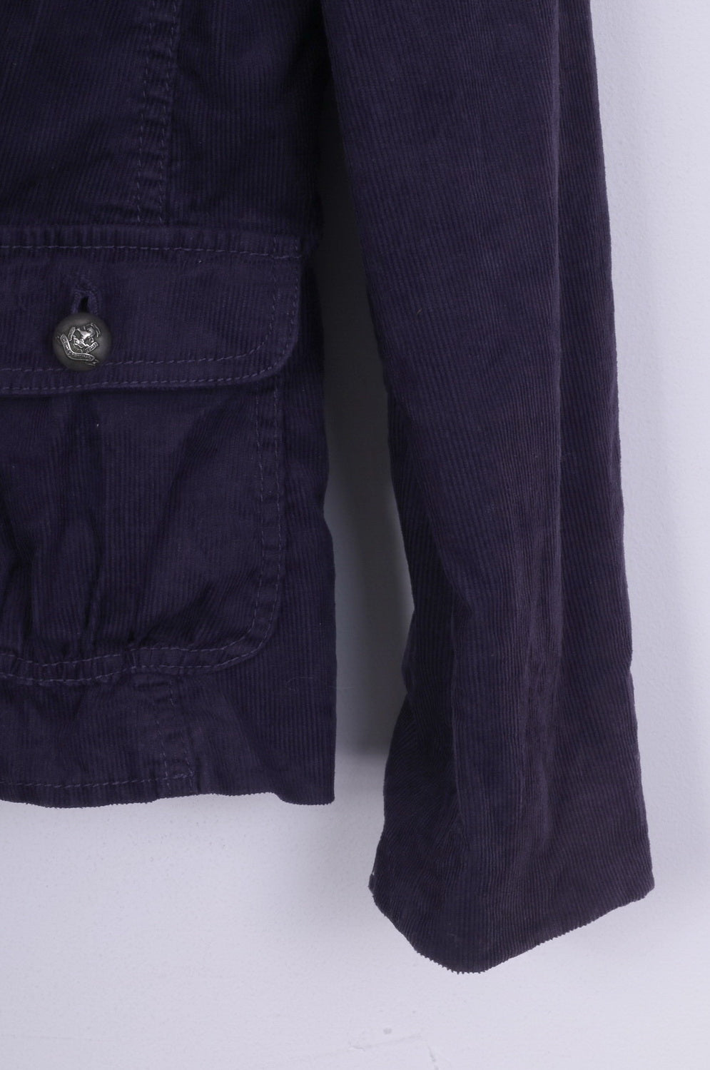 Hirsch. Giacca blazer da donna 12 M in velluto a coste viola monopetto in cotone