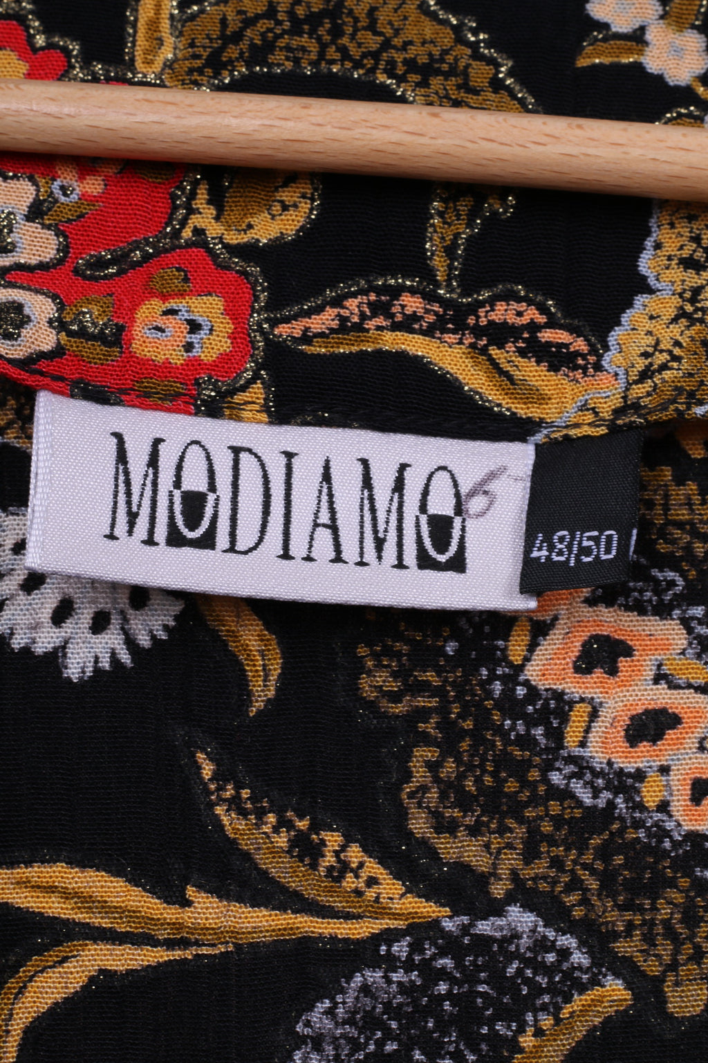 Modiamo Donna 48/50 Blazer XXL Top floreale con spalline in viscosa nera 