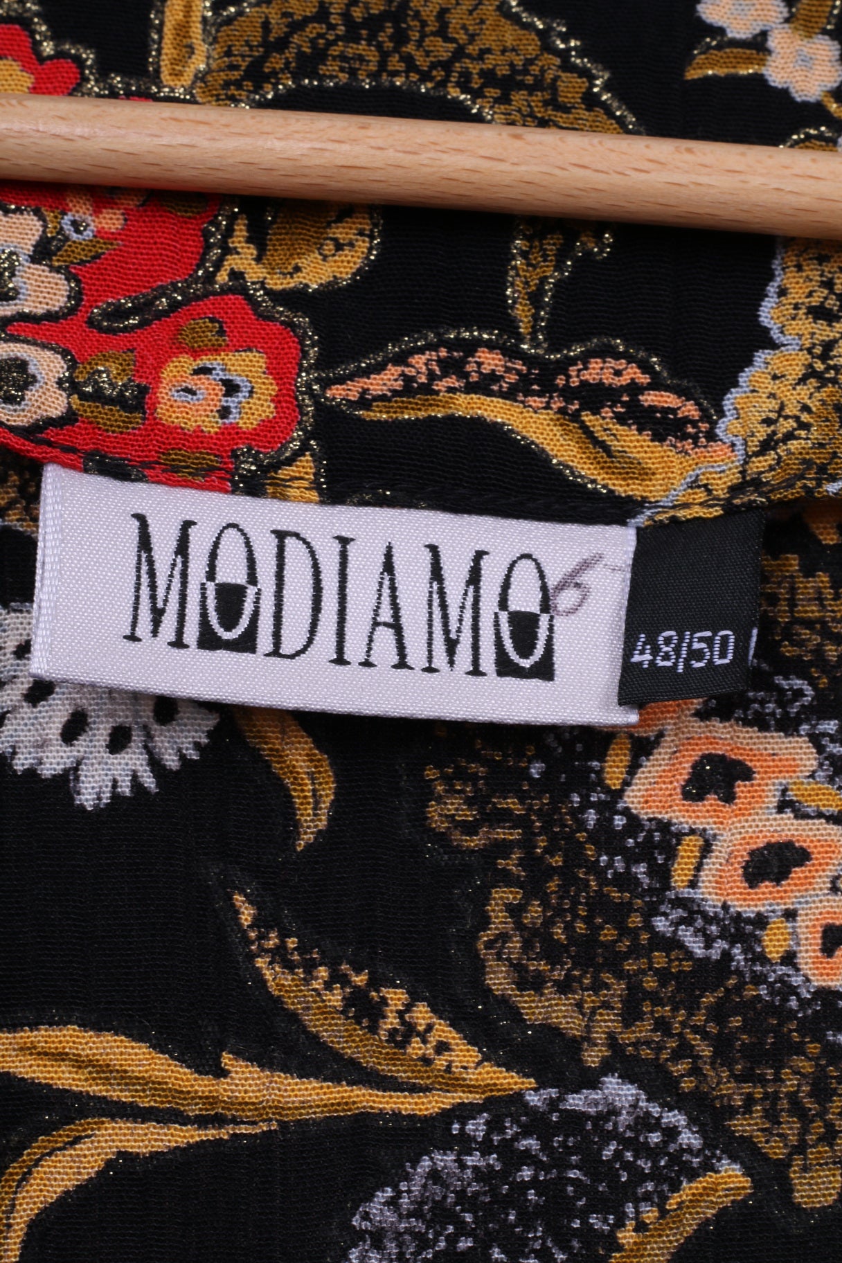 Modiamo Donna 48/50 Blazer XXL Top floreale con spalline in viscosa nera 