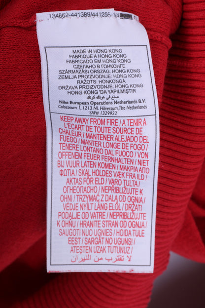 Maglia da uomo Nike L rossa, maglione rosso del Manchester United Football Club, con scollo a V