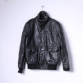 Identity Veste Bomber S pour Homme en Cuir Noir Doublé De Fourrure Imitation Motard Zip Up Top