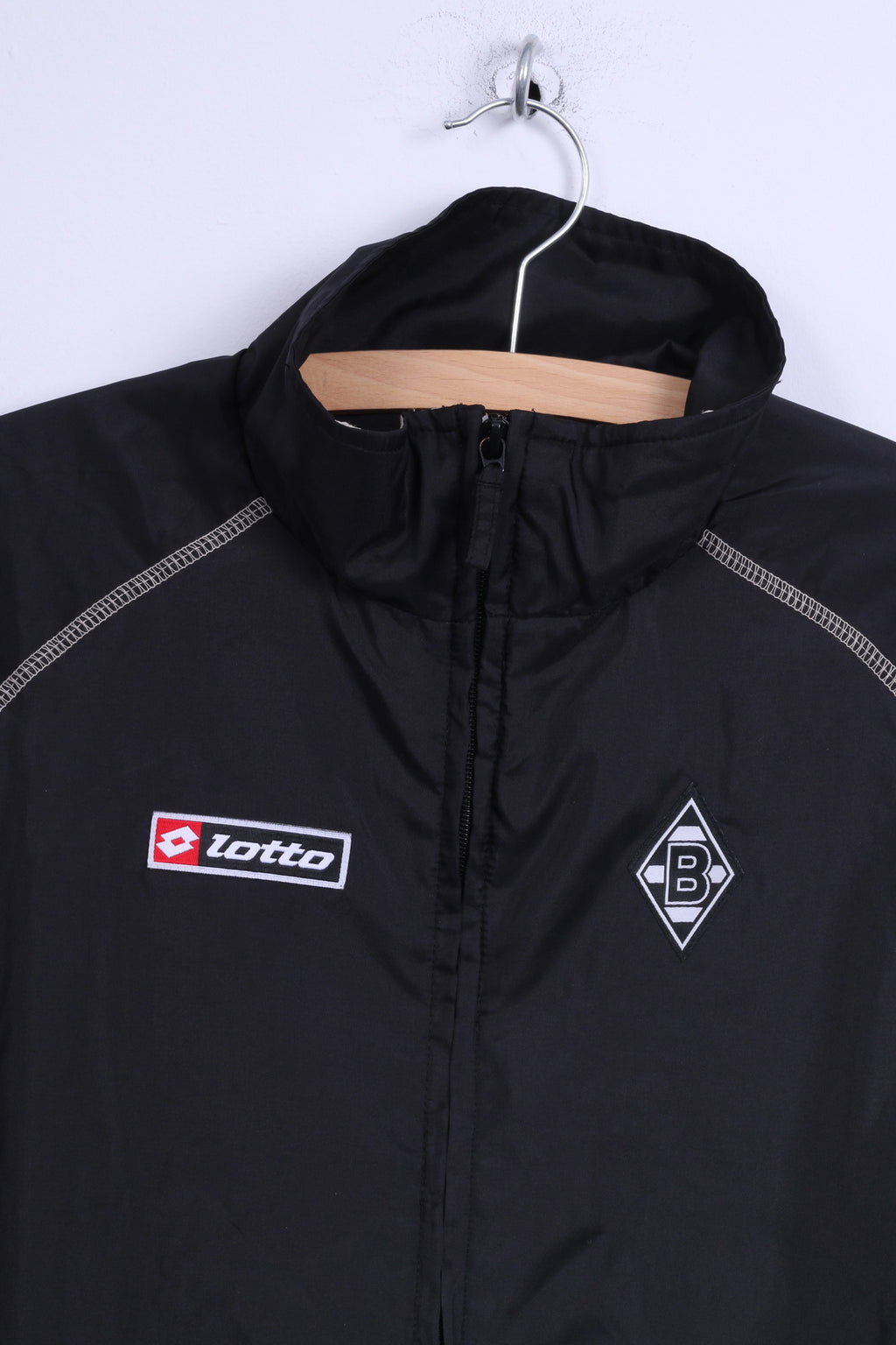 Lotto Boys XL 15-16 age 164 Track Top Jacket Black Zip Up Lightweight Training