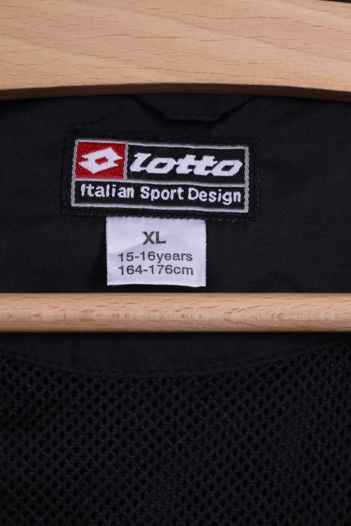 Lotto Boys XL 15-16 ans 164 Veste de survêtement noire zippée légère pour entraînement