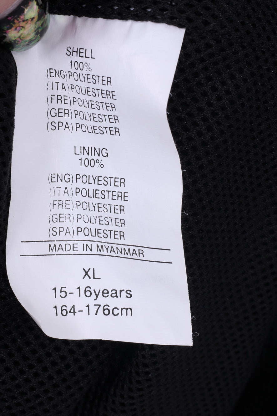 Lotto Boys XL 15-16 age 164 Track Top Jacket Black Zip Up Lightweight Training