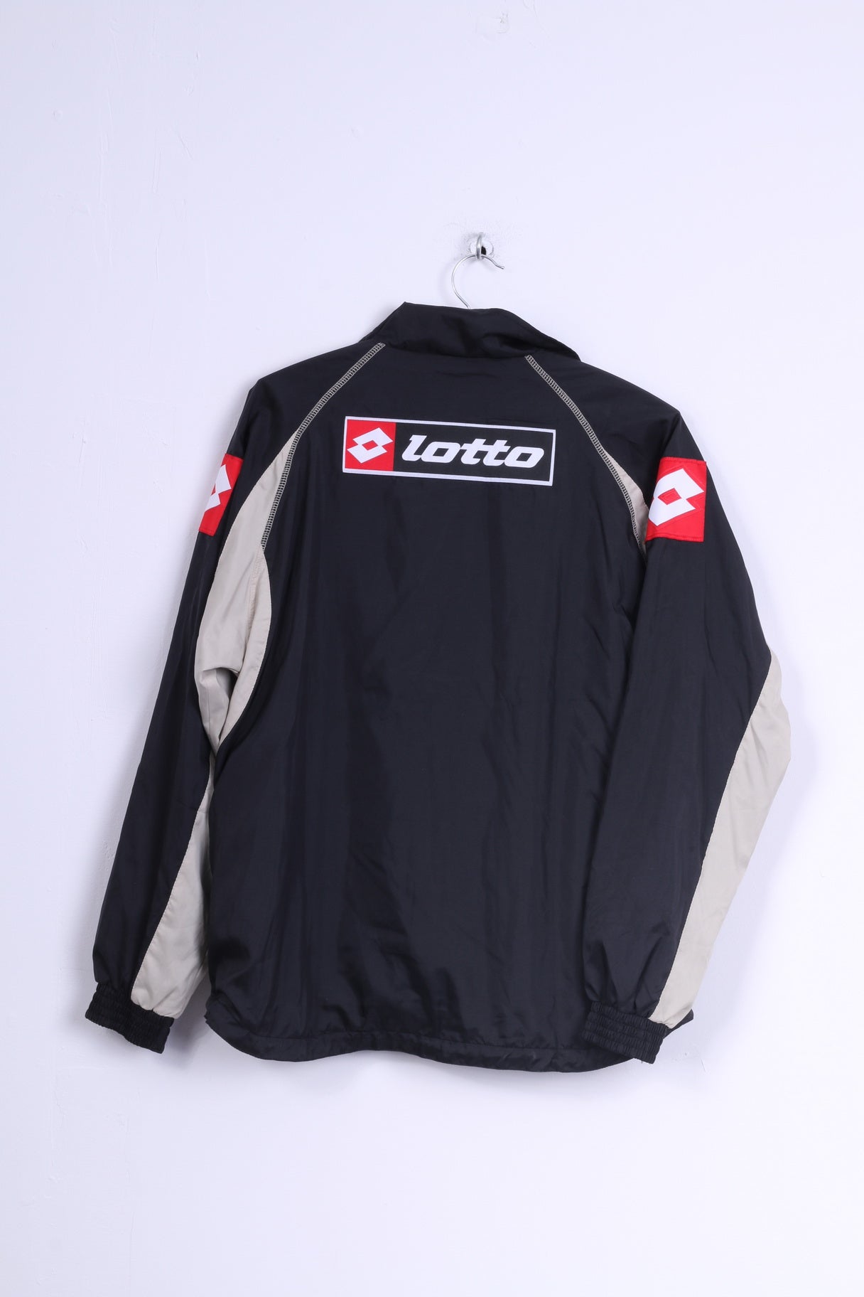Lotto Boys XL 15-16 age 164 Track Top Jacket Black Zip Up Lightweight Training