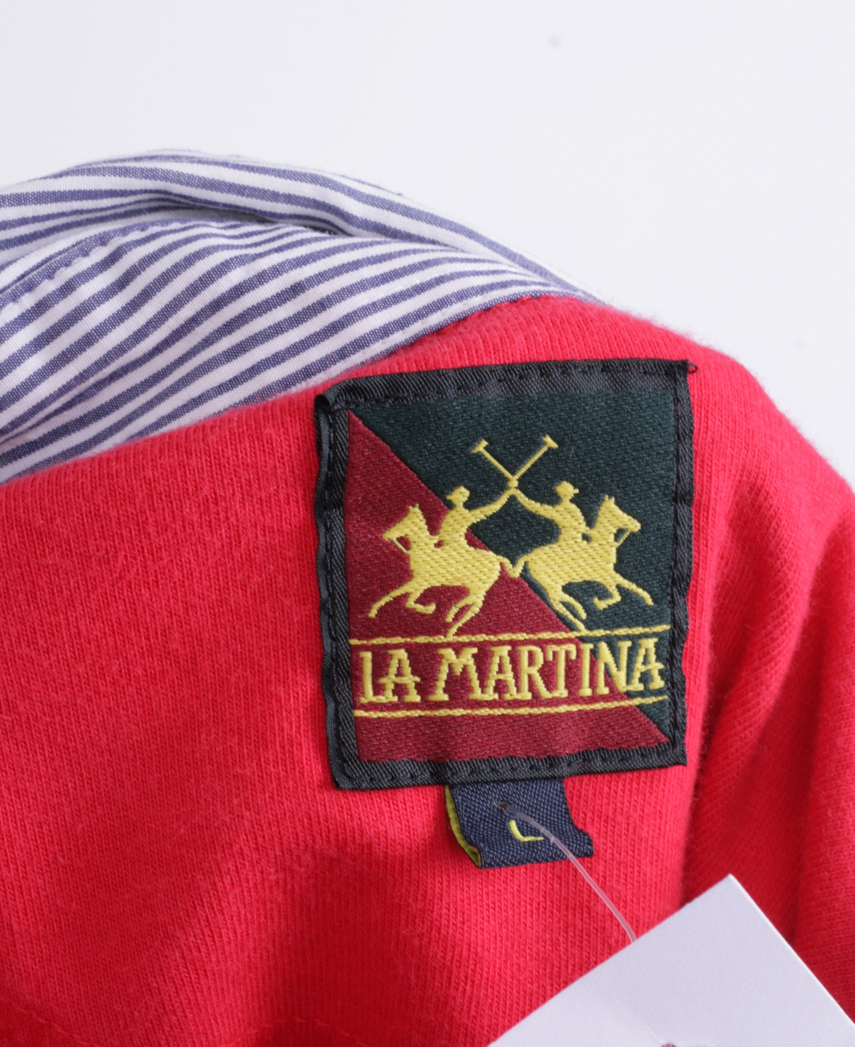 La Martina Mens L Polo Shirt Red Cotton UK Polo Sport - RetrospectClothes